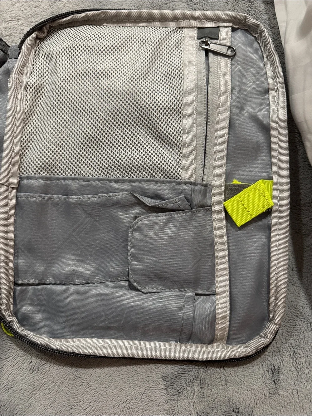 Sharper Image Portable Electronics Organizer Case in Gray with Lime Green Accent
